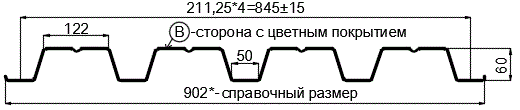 Фото: Профнастил Н60 х 845 - B (PURMAN-20-RR32-0.5) в Краснознаменске