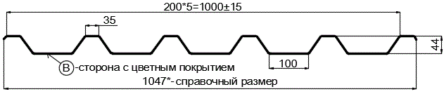 Фото: Профнастил С44 х 1000 - B (PURETAN-20-RR35-0.5) в Краснознаменске