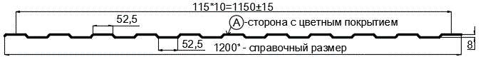 Фото: Профнастил С8 х 1150 - A (ECOSTEEL_T-12-Орех-0.45) в Краснознаменске