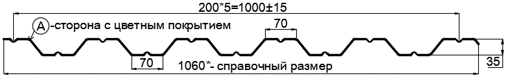 Фото: Профнастил НС35 х 1000 - A (PURMAN-20-3005-0.5) в Краснознаменске