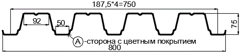 Фото: Профнастил Н75 х 750 - A (ПЭ-01-1015-0.7) в Краснознаменске